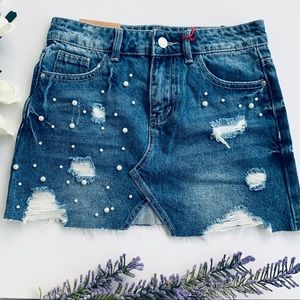 Denim Skirt | Denim | Distressed Skirt | Skirt